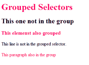 CSS grouped selectors
